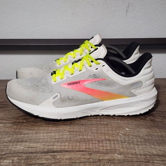 Brooks Launch 9 Men's Athletic Running Gym Shoes Size 12 White - Picture 1 of 9